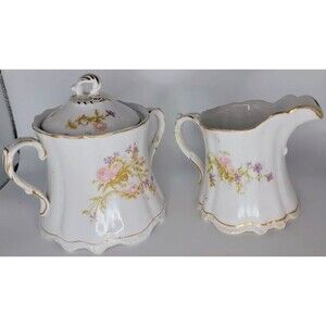 Antique Homer Laughlin "HUDSON" Creamer and Sugar Bowl